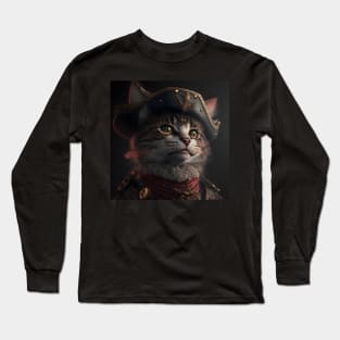 Pirate Cat Portrait Long Sleeve T-Shirt